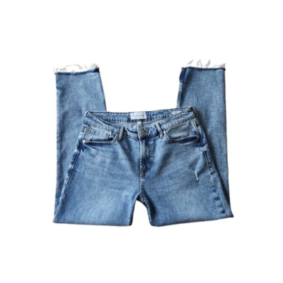 Dear John High-Rise Blaire Straight Ankle Raw Hem Jeans - Picture 1 of 5